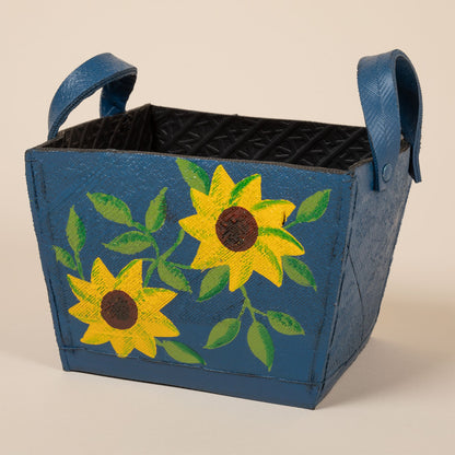 Recycled Hand Painted Rubber Planter