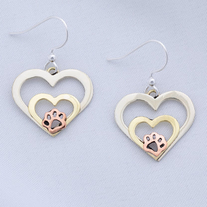 In Love with Paw Print Earrings