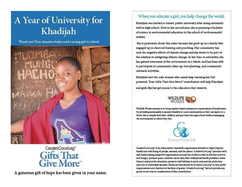 Donation - A Third Consecutive Year Of University For Khadijah