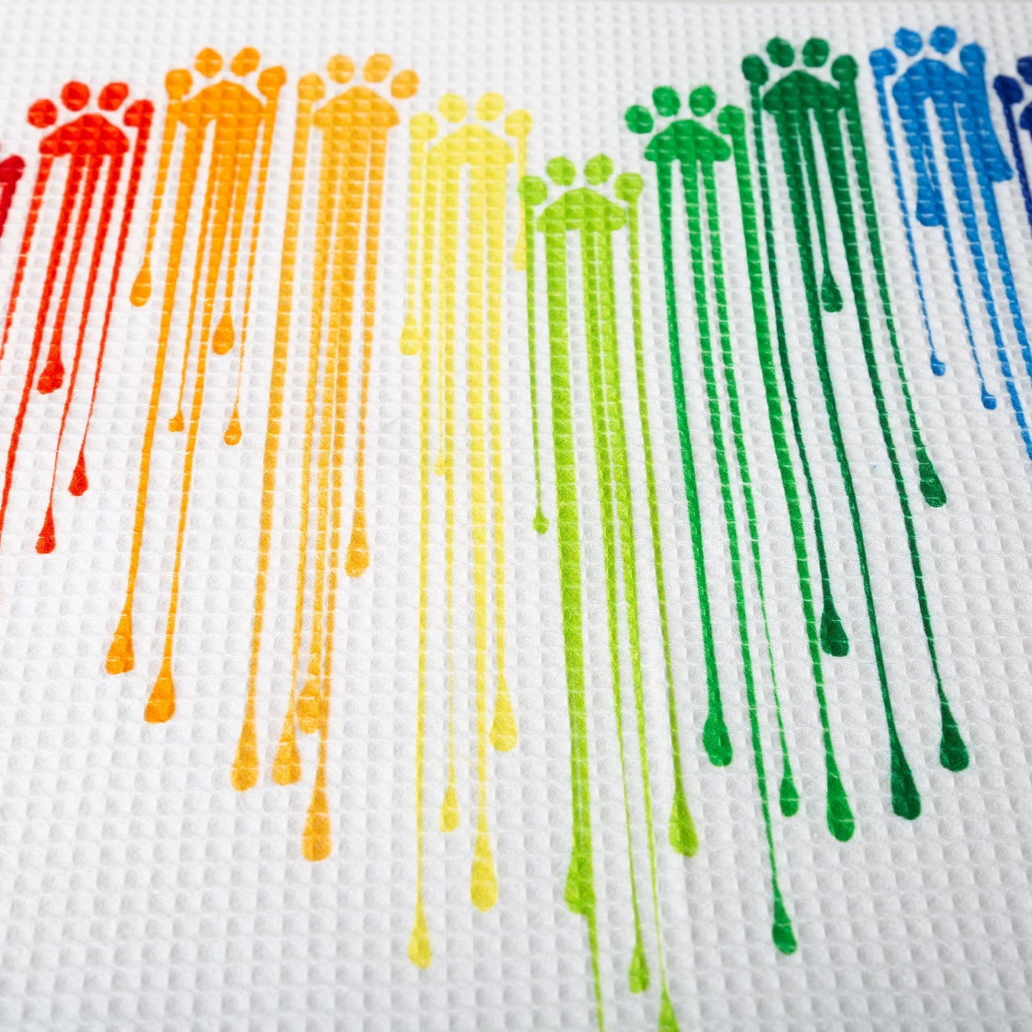Dripping Rainbow Paws Kitchen Towel - Set of 2