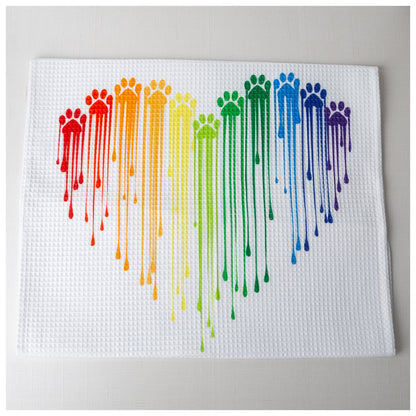 Dripping Rainbow Paws Kitchen Towel - Set of 2