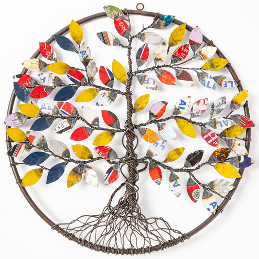 Recycled Metal Tree of Life Outdoor Wall Decor