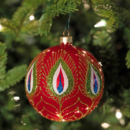 Ukrainian Handmade Christmas Glass Ornament