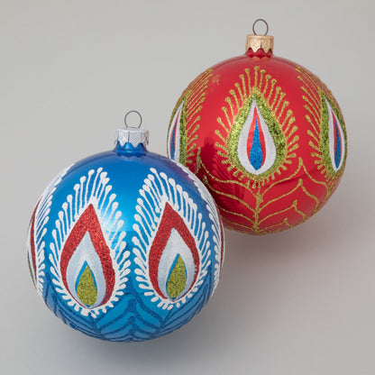 Ukrainian Handmade Christmas Glass Ornament